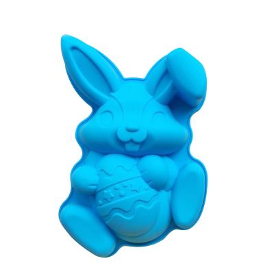 China Viable Cute Kitchen Easter Baking Tool DIY Easter Bunny Egg Silicone Mold Cartoon Bunny Cookies Chocolate Fondant Mold Supplies 1pc for sale