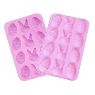 China Pudding Mold Tray Mold Baking Round Shape Jello Ice Cream Easter Bunny Silicone Eggs Chocolate Cake Viable Cute Mold Soap for sale