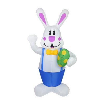 China Easter Show Dropship 6.23ft Easter Decorations Bunny Holding Egg Lighted Yard Inflatables Air Model Gift With LED Light for sale