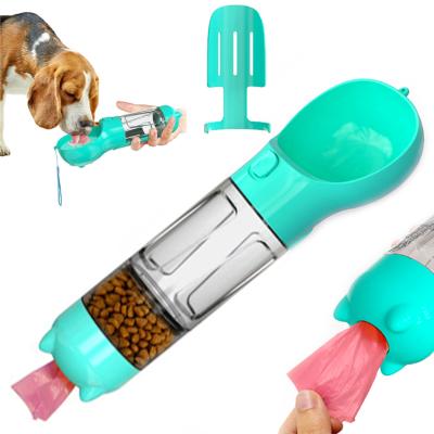 China Low MOQ Dog Travel Sustainable Portable Water Cup Waterproof Leakproof Water Bottle Feeder With Food Stock for sale