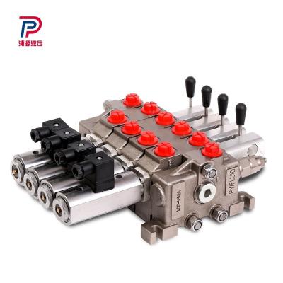 China Compact structure 12V On-off  Electric Control Hydraulic Proportional Sectional Control Valve with Manual Override for sale