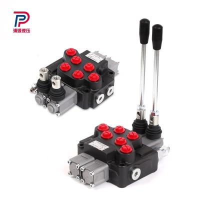 China Compact structure DCV40 40L/min Manual Handle Control 2 Way Monoblock Hydraulic Multiple Directional Valve for sale