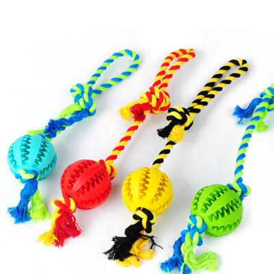 China Wholesale Viable Durable Rope Ball Food Leakage Tooth Cleaning Bulk Chew Dog Toys for sale