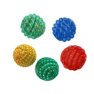 China Sustainable Cute Durable Hunter Scratching Fluffy Foam Balls Set Red 100% Polyester Ball Pet Cat Toys for sale