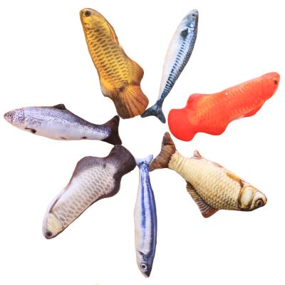 China 2020 Viable Hot Creative Simulation Amazon Cat Toys Stuffed Plush Fish Fish Catnip Anti Pet Pet for sale