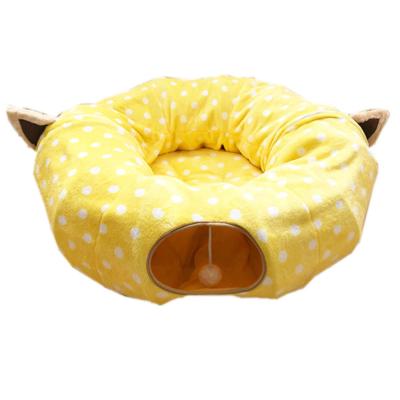 China Bestsellers Multi Sustainable Foldable Super Soft Ply Plush Bed Sound Tunnel Toy For Cats for sale