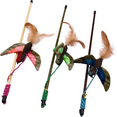 China Viable Wholesale Premium Funny Catnip Plush Feather Tester Funny Wand Fills Cat Toys for sale