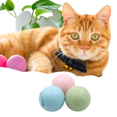 China Amazon Viable 2020 Hot Selling Cute Three Pink Bell Green Catnip Chasing Blue Electronic LED Light Cat Ball Toy Set for sale