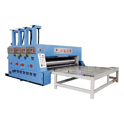 China Building Material Shops Semi-automatic Chain Feeding Corrugated Cardboard Box Printing Slot Machine for sale