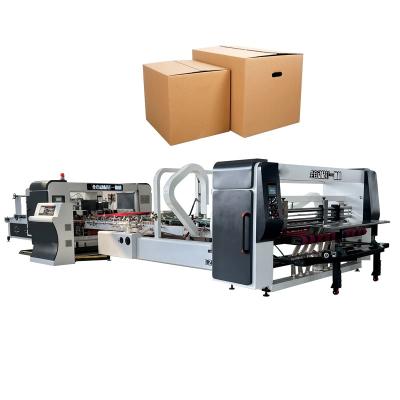 China Top Level Carton Making Machinery High Speed ​​Automatic Carton Packing Machine Folder Gluer Stapler Machine zu verkaufen