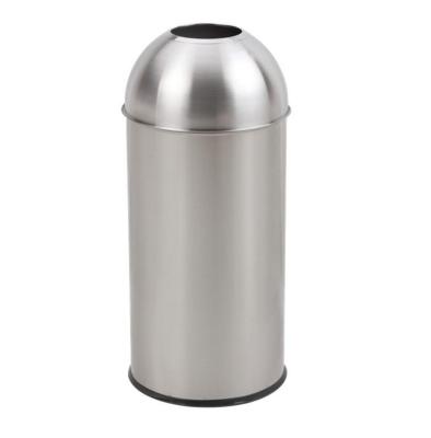 China HK Style New Metal Paint Hotel Dust Bin Design Bullet Lid Mid Size Waste Bin Viable Standing Hospital Waste Bin for sale