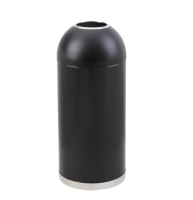 China New Design Large Size 50L Waste Bin Black Metal Painting Hotel Dust Bin Standing Hospital Waste Bin Viable Bullet Lid for sale