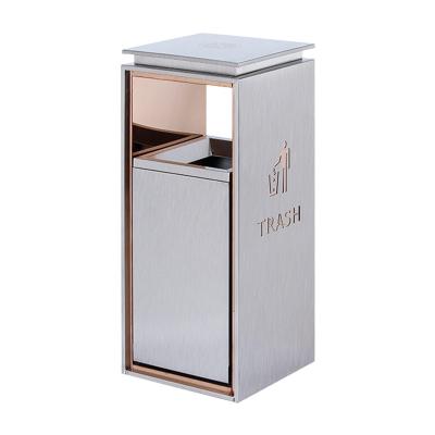 China High Quality Multicolor Regular Trash Can Silver Stainless Steel Waste Bin Viable With Standing Ashtray Hotel Waste Bin for sale