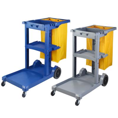 China Factory price commercial plastic hotel/room/hospital hotel room cleaning service trolley multi-function trolley for sale