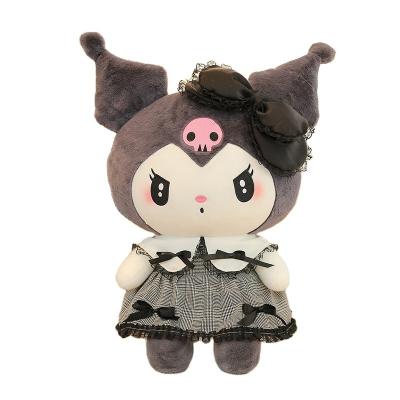 China Kawaii Cartoon Sofa Cushion Pillow Dark Lace Toy Birthday Gift For Girls by Sanrio Cocos Black Kuromi Mymelody Sound Dolls Plush Toy for sale