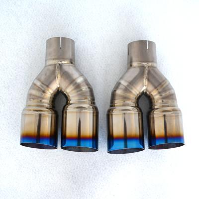 China Stainless / Titanium Alloy Manufacturers Supply Dual Titanium Exhaust Tip Dual Muffler Pipe for sale