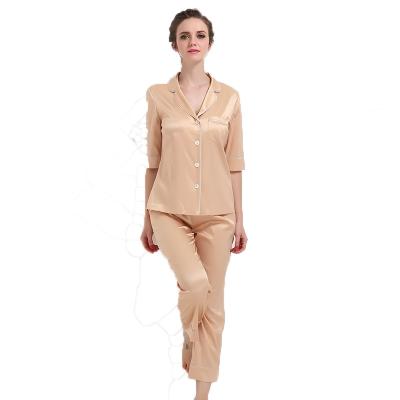 China 2021 Autumn and Winter Women's Pajamas Breathable Silk Pajamas Set Casual Ladies Pajamas for sale