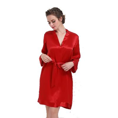 China Wholesale Luxury QUICK DRY Silk Pajamas Silk Sleepwear Long Sleeve Robes Nightwear100% Real Silk Pajamas for sale