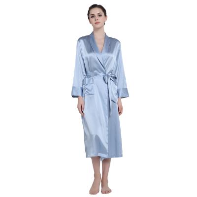 China High Grade QUICK DRY 100% Silk Full Body 19MM Long Robes Bathrobes Women's Soft Sleepwear for sale