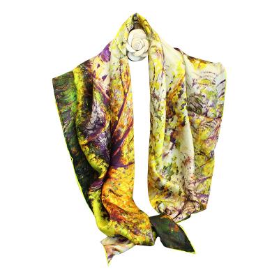 China Various Square Patterns Printed On Silk Scarves Accept Customized Design Hijab Style Shawls for sale