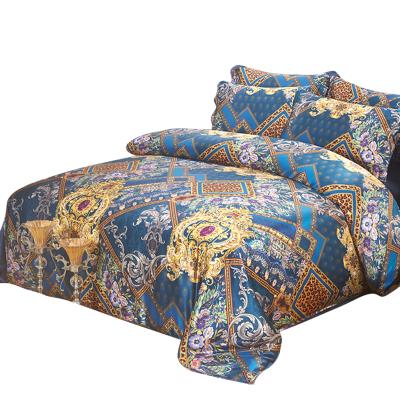 China Nondisposable European Twin Size Multiple Color Elegant Printing Silk Bedding Set for sale