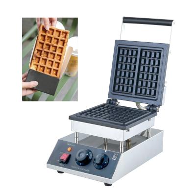 China Latest Design Fashion Breakfast Machine Temperature Control Adjustable Electric Slice 2 Square Large Non-Stick Fixed Thermostat Waffle Maker for sale