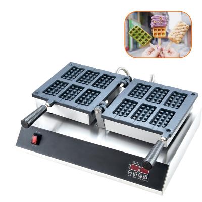 China Adjustable Thermostat Customize Non-Stick Logo Ice Cream Stick Waffle Maker Rectangle Muffin Baker Machine Commerical for sale