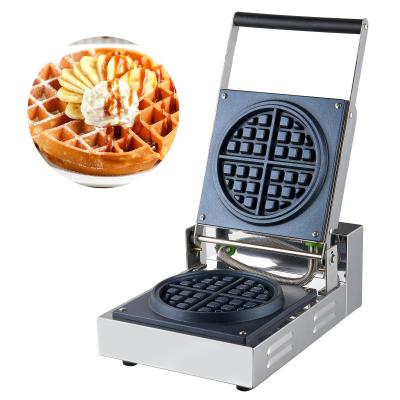 China Adjustable Thermostat Customize Logo Nonstick Plate Round Hot Crispy Waffle Maker Belgian Waffle Making Machine With CE/RoHs for sale