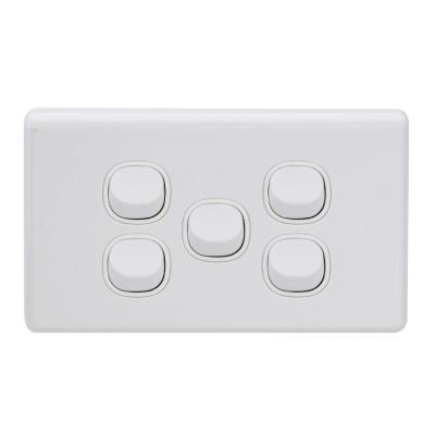 China Australia Residential Standard Vertical 5 Gang Wall Horizontal Electric Light Switch for sale