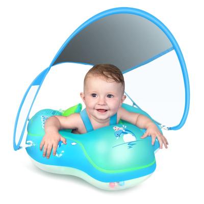 China Baby-Safety Material Inflatable Baby Pool Float Ring Newest Float With Sun Protection Canopy for sale