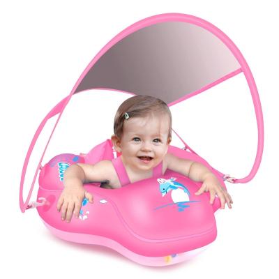 China Safety Baby Swimming Two Way Inflatable Baby Pool Float Ring Newest Swim With Sun Protection for sale