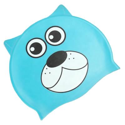 China High quality breathable children's cartoon silicone printed waterproof swimming cap for sale