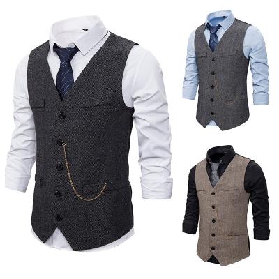 China New Wholesale Custom High Quality Men's Loose Single Breasted Waistcoat Suit Vest QUICK DRY for sale