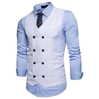 China Wholesale New Fashion QUICK DRY Men's Formal Vest Double Breasted Gentleman Plus Size Men's Vests for sale