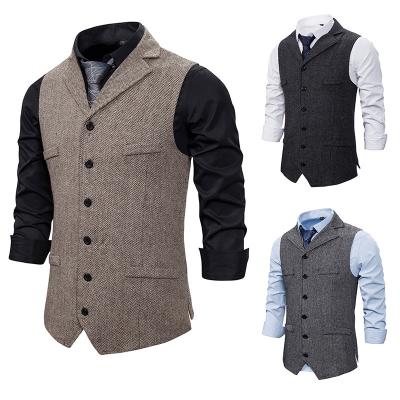 China Wholesale QUICK DRY Business Casual Decorative Dress Invest Waistcoat Single Breasted Men's Lapel Men's Suit Vest for sale