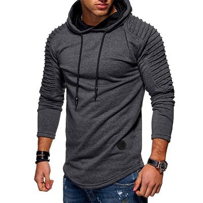 China 2022 new Anti-wrinkle solid shoulder fold pullover cropped hoodie men plus size men's hoodie for sale