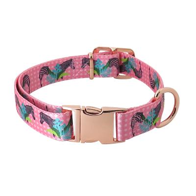 China Reflective Durable Custom Designer Pet Collars Pattern Polyester Sublimation Dog Collar Dog Pet Supplies for sale