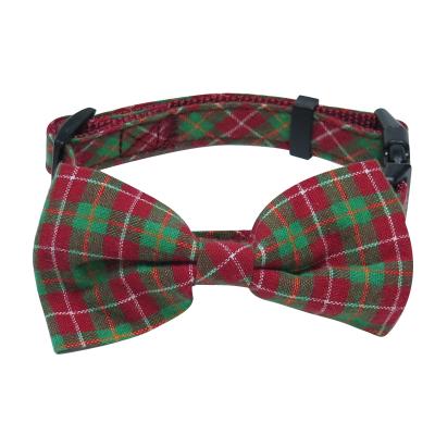 China High Quality DETACHED Tartan Plaid BowTie Luxury Pet Collars Personalized Adjustable Pet Collars and Leashes for Dogs for sale