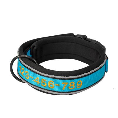 China Bulk Bling Thoughtful Dog Collar Leads & Dog Collars Customized Soft Padded Embroidery Printed For Dogs High Quality for sale