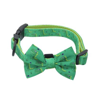 China Warmest Comfortable Padded Bow Tie Dog Collar Neoprene Padded Adjustable Collars Unique Training Dog Collar for sale