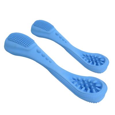 China Viable Natural Interactive Natural Stretch Toothbrush Chewing Silicone Dog Toy For Pet Unique Pet Rubber Toys for sale