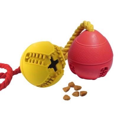 China Food Viable Bite Leakage Rope Resistant Toy Ball Eco Friendly Dog Pet Toys High Quality Cotton Chew Toys For Viable Small Animals for sale