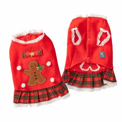 China Fashionable Christmas Costume Bowknot Plaid Dress Summer Pet Clothes Dogs Fabric For Dogs T Shirts Pet Apparel And Accessories for sale