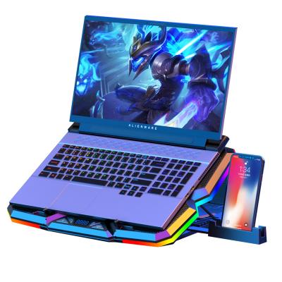 China Laptop Cooler Pad Laptop Cooler Stand 17 Inch Notebook LCD Show RGB Laptop Cooler for sale