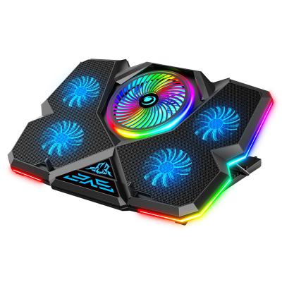 China 17inch Gaming Laptop Notebook Pad 5 Fans 2 USB Laptop Cooler Pad For 12-17