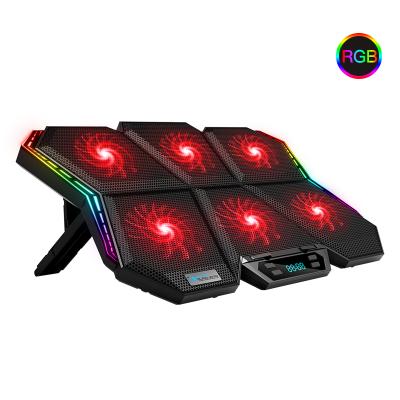 China Fit up to 17inch COOLCOLD Laptop Cooler Cooling Pad, 6 Quiet Red LED Fans Up to 17 inch Gaming Cooler Pad for sale