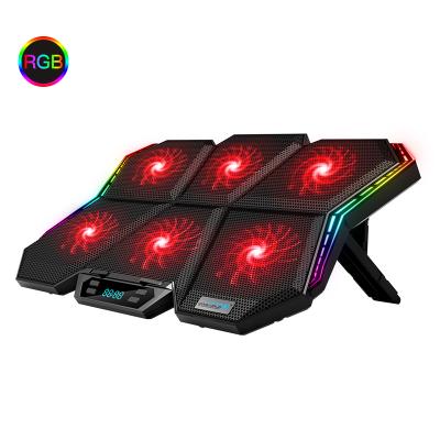 China Coolcold 6 Coolcold 6 Fans 12-Mode RGB Laptop Stand Fans 12-Mode RGB Gaming Laptop Digital Display Cooling Cooling Air Cooler for sale