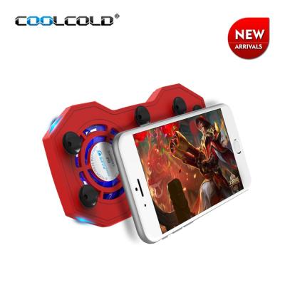 China ABS+Metal Coolcold Mini Portable Mobile Phone Cooler Stand With Single Led Fan for sale