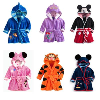 China New QUICK DRY cute cartoon printing cute QUICK DRY new cute printing baby boys and girls winter bath towel winter hooded night-gown homewear long robe for sale