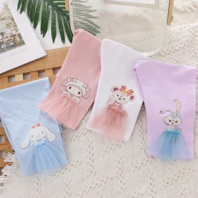 China KD-051 Rabbit and bear print babies tight capris cute slim anti-pilling cotton knitted short pants icing capris wholesale for sale